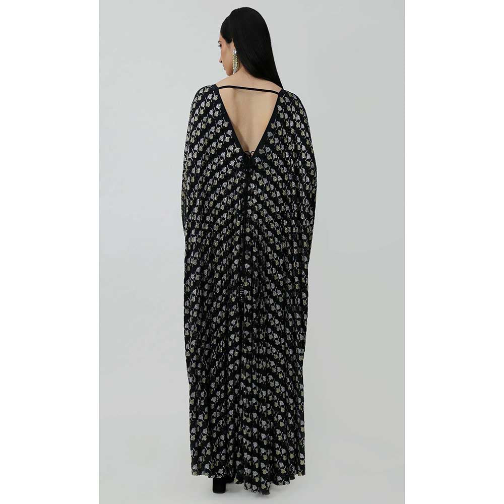CHHAYA MEHROTRA Black Aurora Kaftan Dress with Bralette (Set of 2)