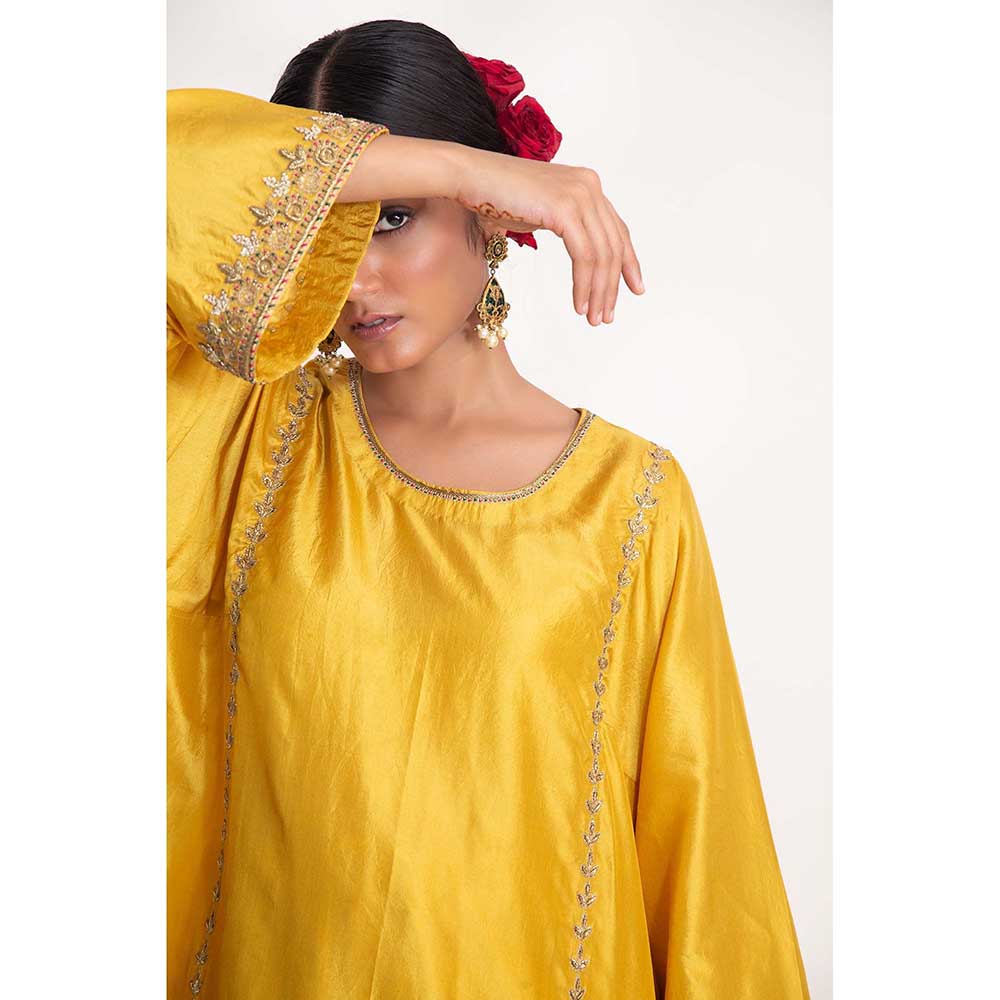 CHHAYA MEHROTRA Yellow Kanak Kurta with Pant (Set of 2)