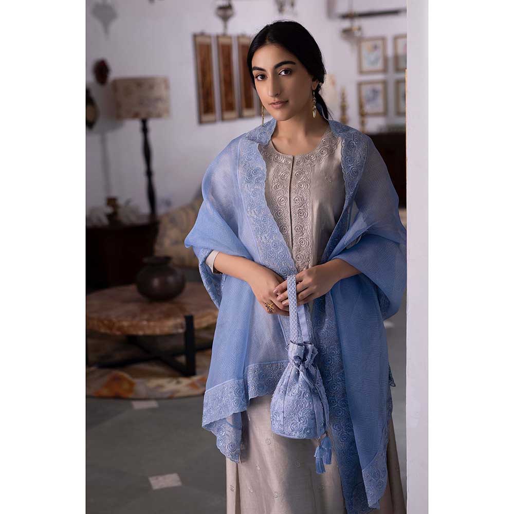 CHHAYA MEHROTRA Brown Sansaa Kurta with Pant and Dupatta (Set of 3)