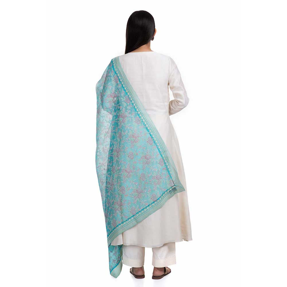 CHHAYA MEHROTRA Off White Amaara Kurta with Pant and Dupatta (Set of 3)