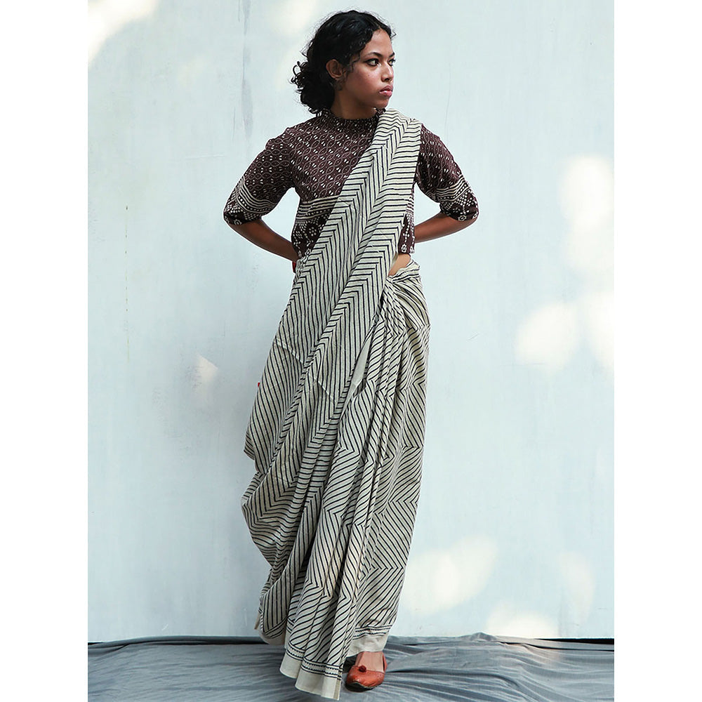 Chidiyaa Kaleidoscope Cotton Saree Fmtm with Unstitched Blouse