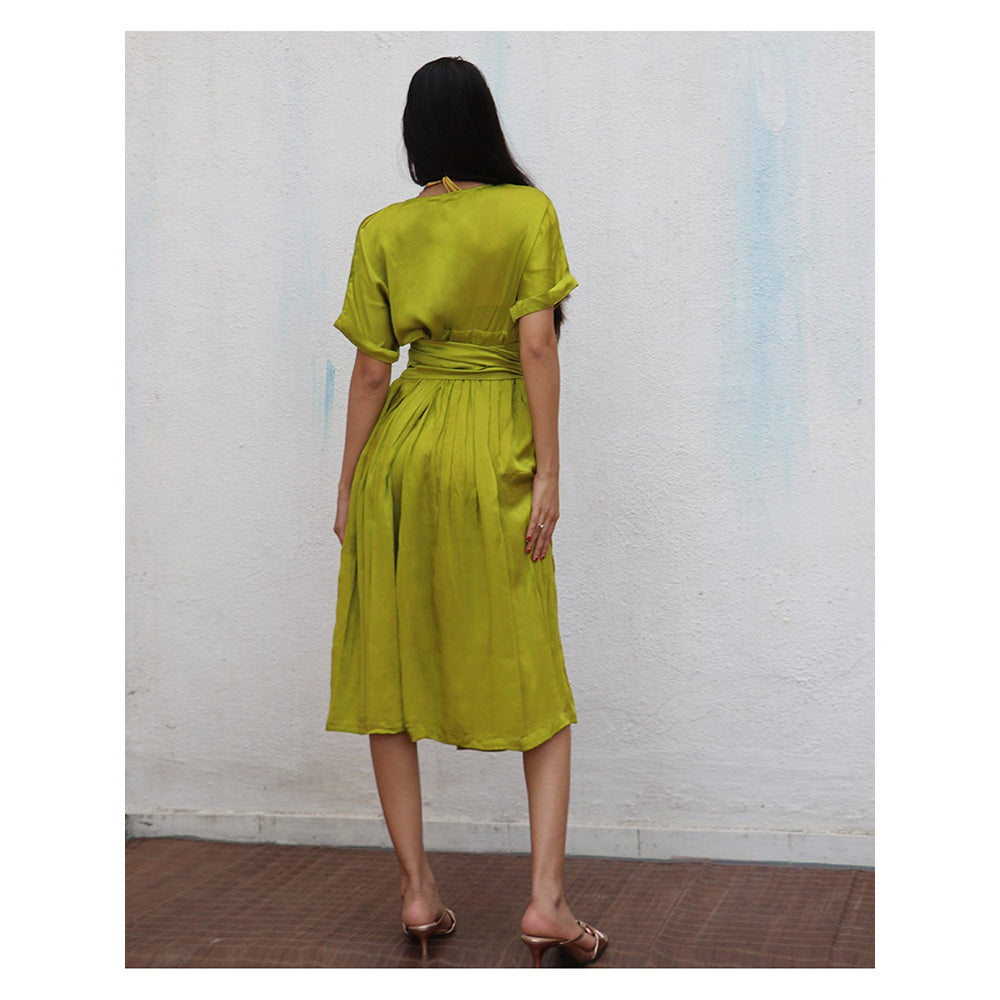 Chidiyaa Cari Modal Silk Dress with Belt (Set of 2)