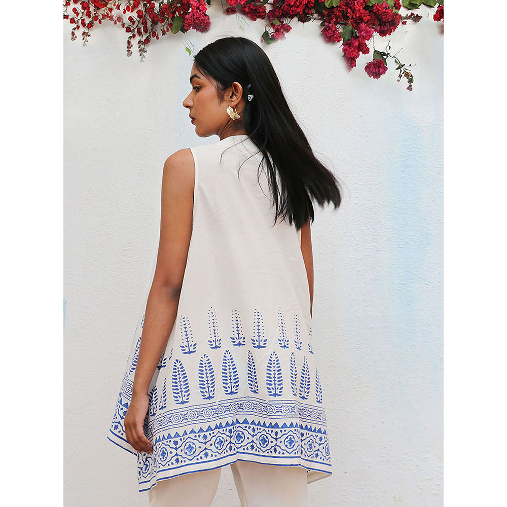 Chidiyaa Bogainvillea Helena Block Printed Cotton Tunic