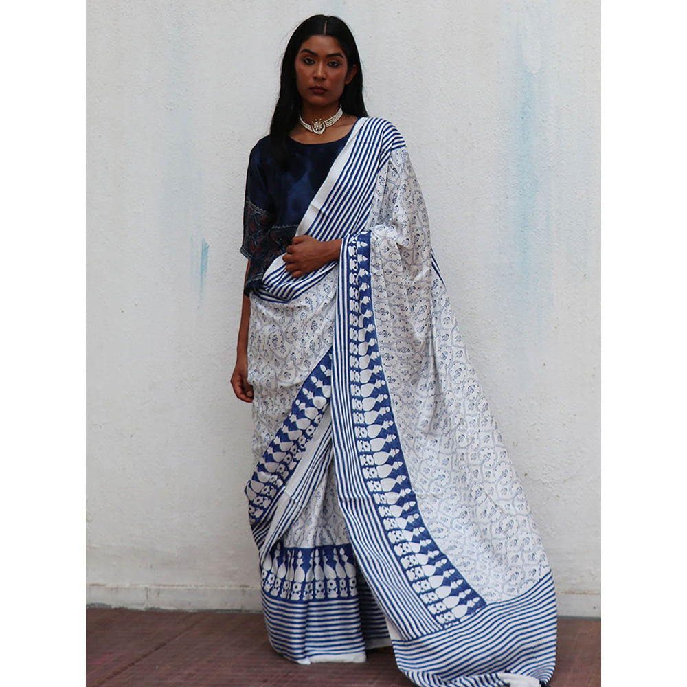 Chidiyaa Where the Wind Flows Mangata Printed Mashru Silk Blouse