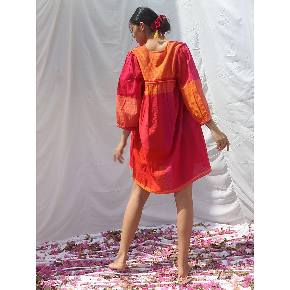 Chidiyaa Rainbow Cafe Iridian Handwoven Cotton Mini Dress
