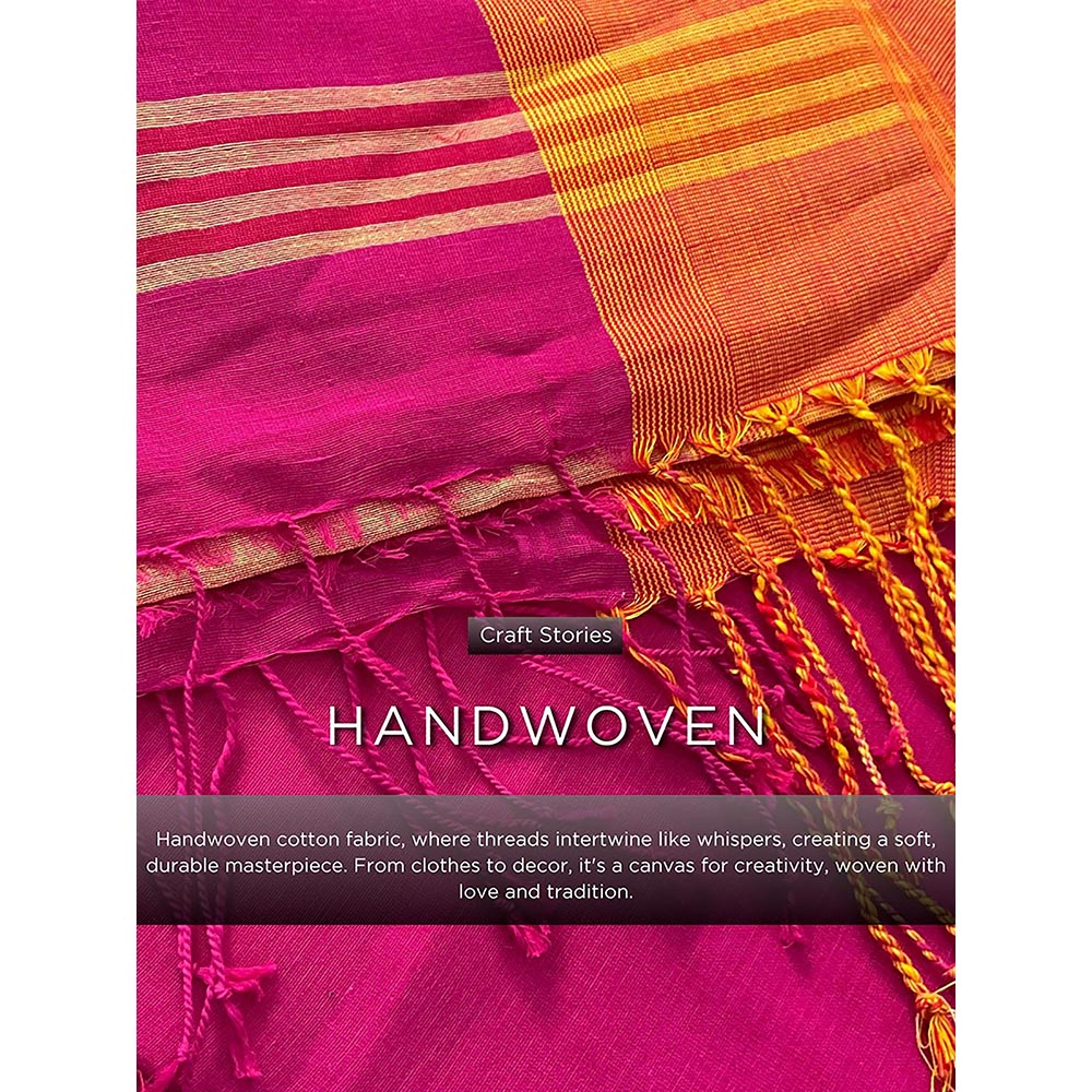 Chidiyaa Khwab Handwoven Cotton Saree with Unstitched Blouse