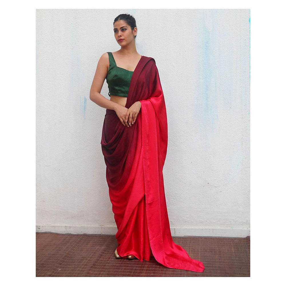 Chidiyaa Green Chandrabhaga Mashru Silk Stitched Blouse