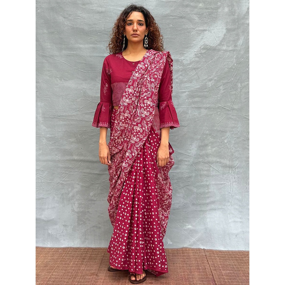 Chidiyaa Soil Meadow Printed Cotton Stitched Blouse