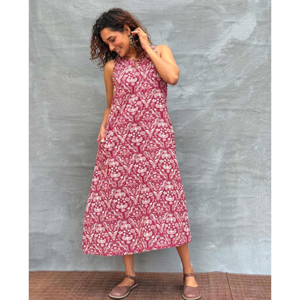 Chidiyaa Soil Feathered Grace printed Cotton Dress