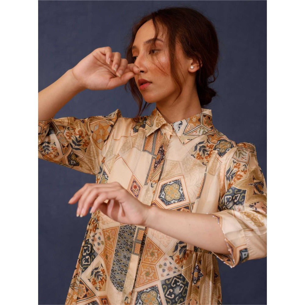 Chokhi Chorri Printed Hadis Dress with Inner (Set of 2)