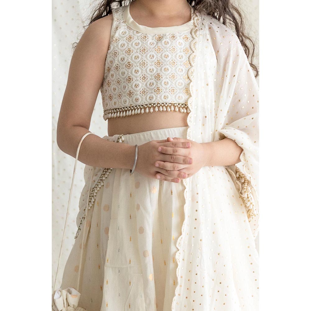 Chotibuti Ivory Embroidered Lehnga Set