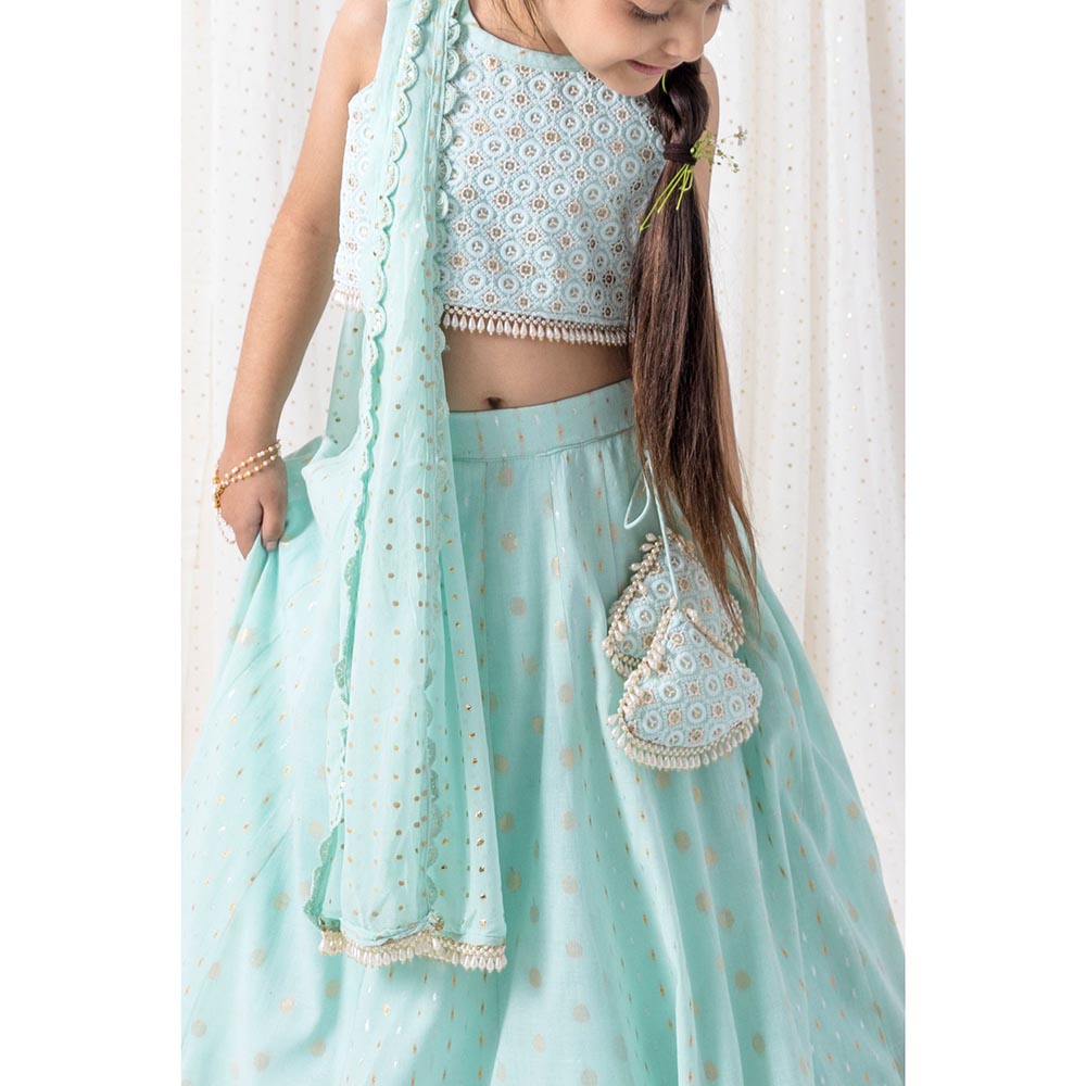 Chotibuti Blue Embroidered Lehnga Set