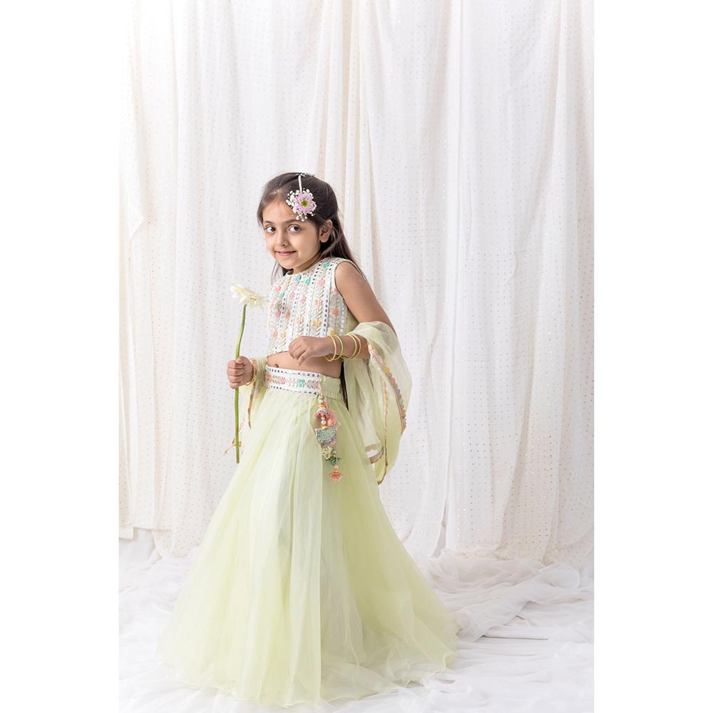 Chotibuti Green Organza Embroidered Lehnga Set