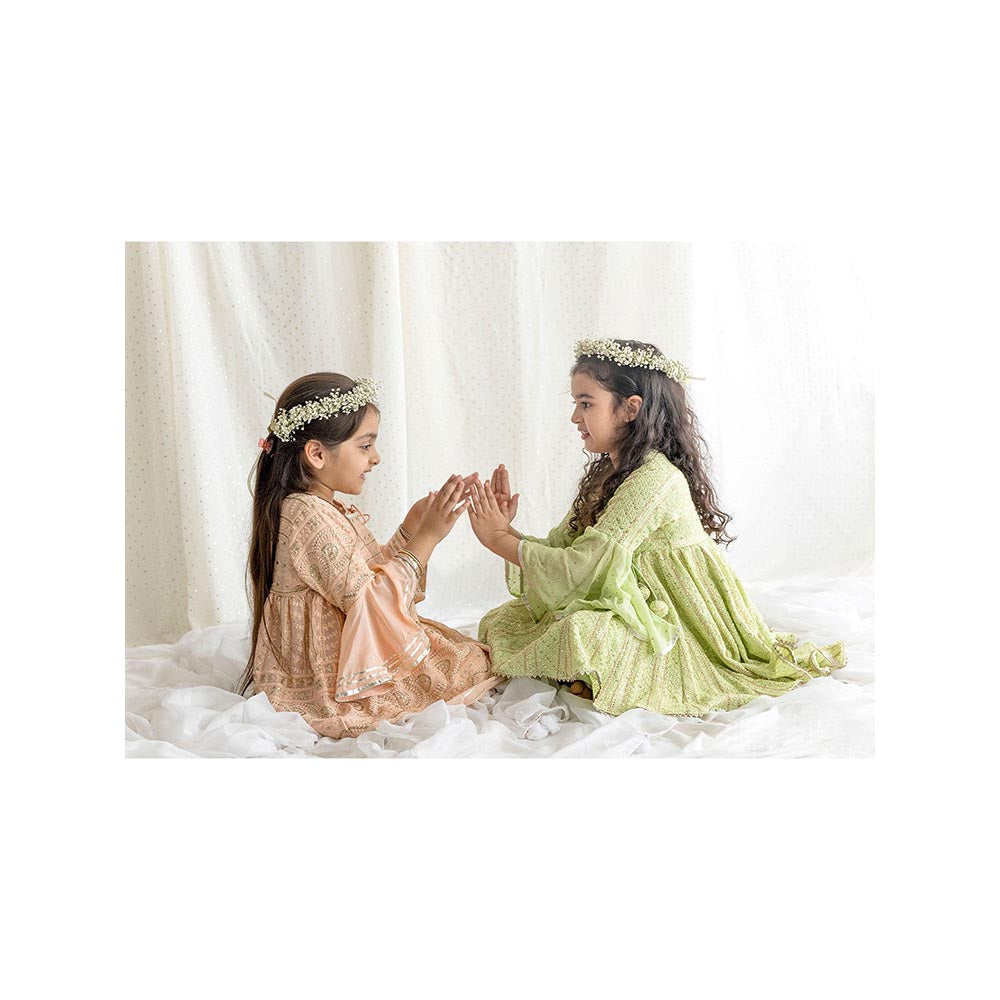 Chotibuti Chikankari Green Top with Dhoti