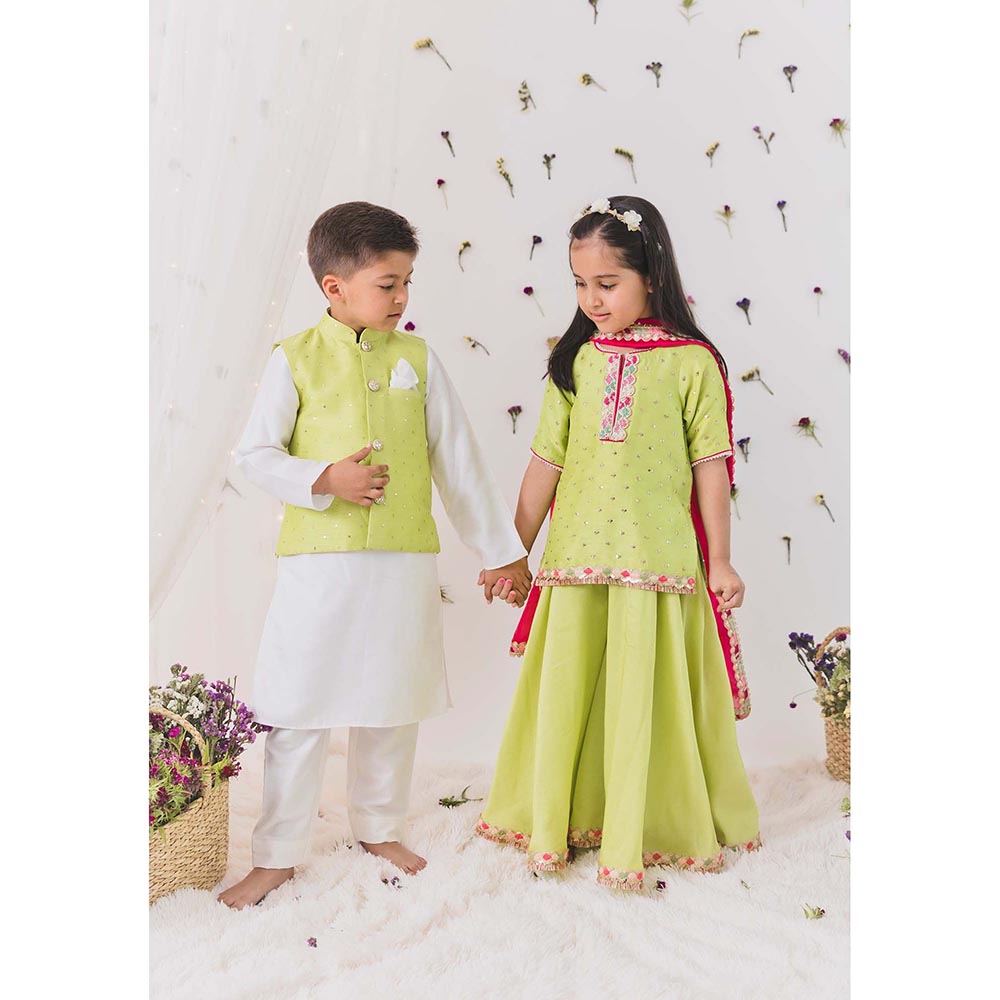 Chotibuti Sequin Green Kurta with Pant and Jacket