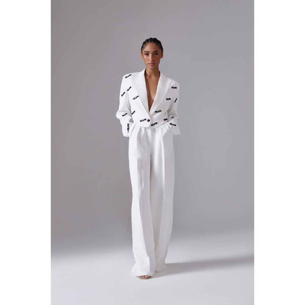 CILVR Women's White High Waisted Tailored Pant