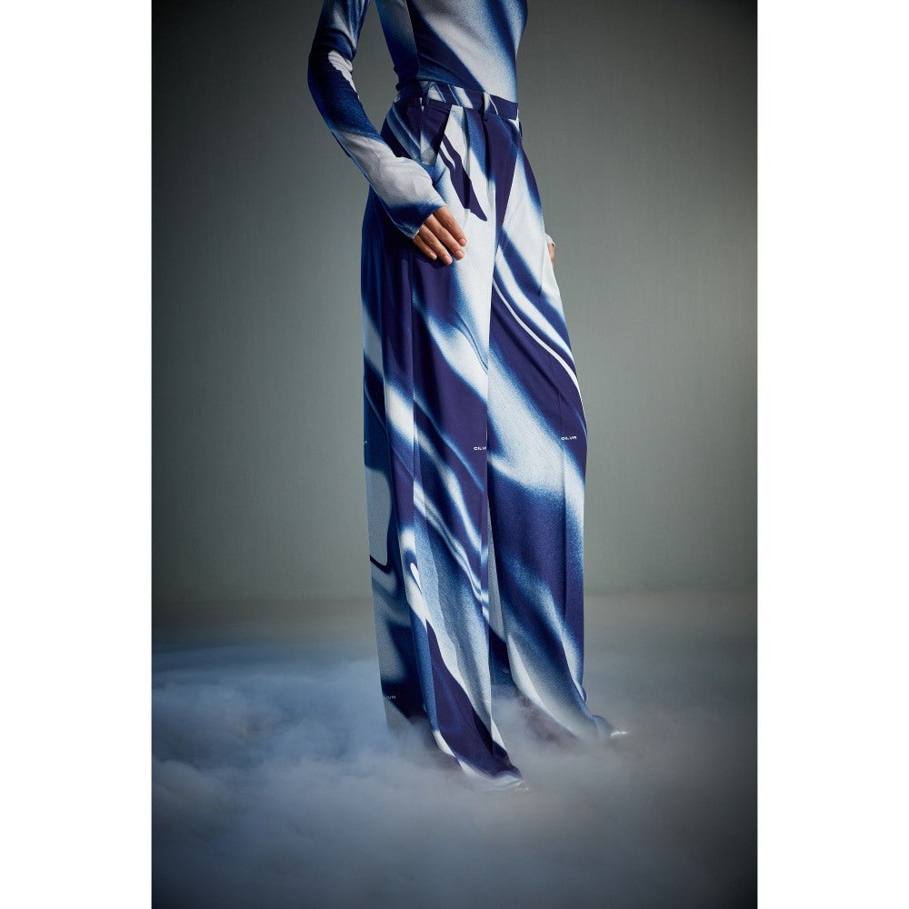 CILVR Women's Blue Sublimation Print Pant