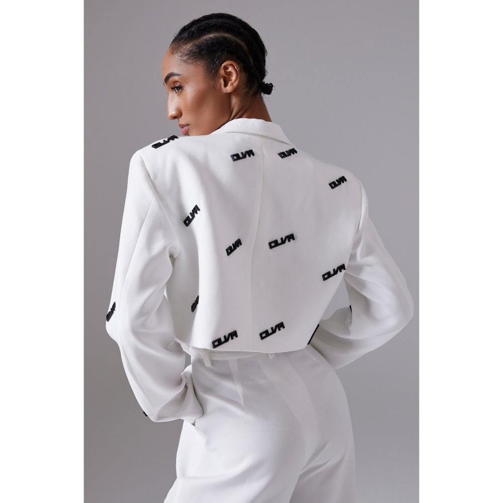 CILVR Women's White Insignia Blazer with Pant (Set of 2)