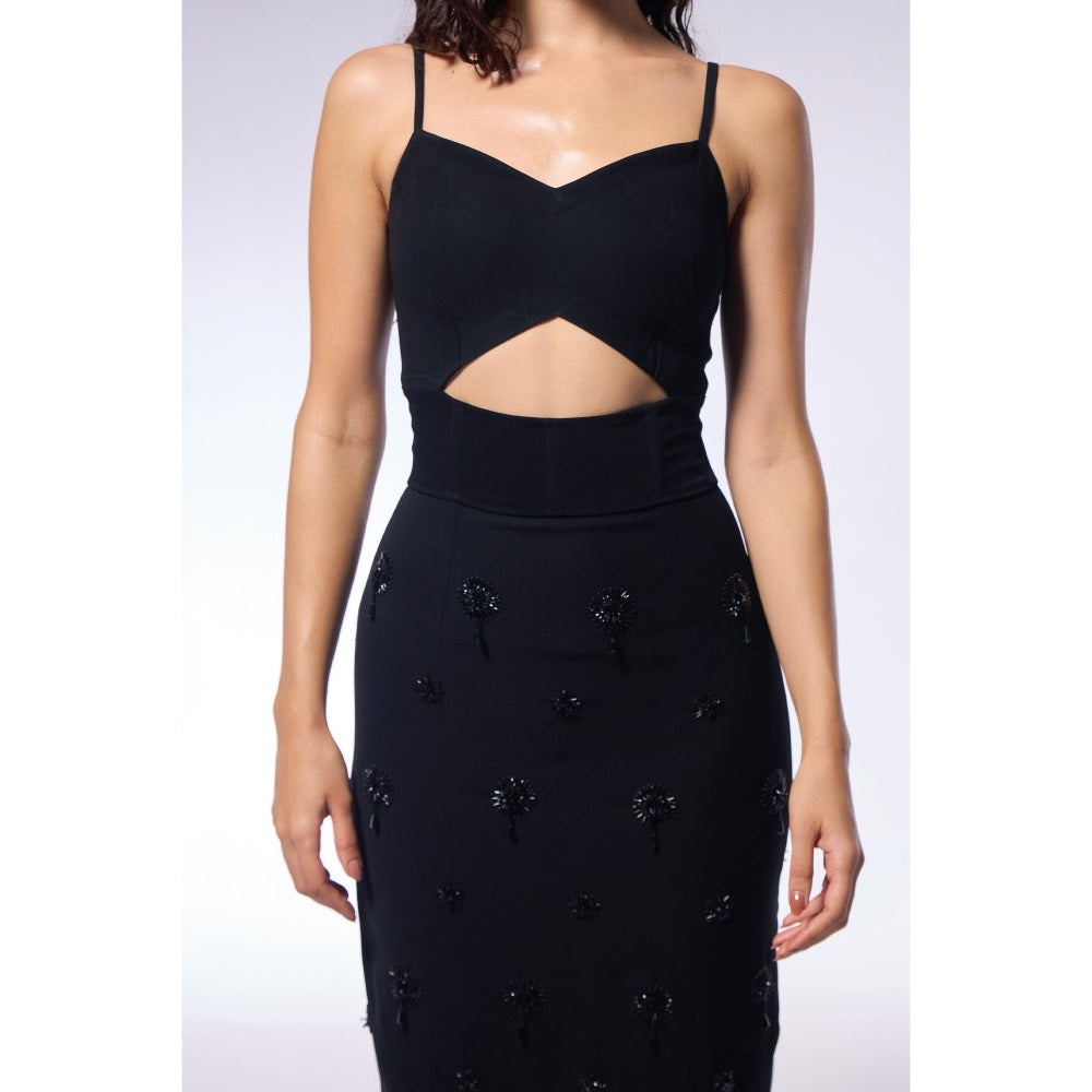 CILVR Midnight Corset Embroidered Dress