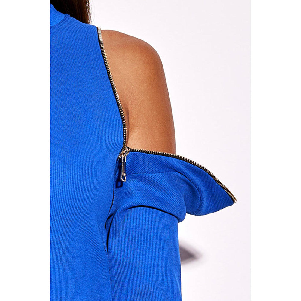 CILVR Chemical Blue Zip Mini Dress