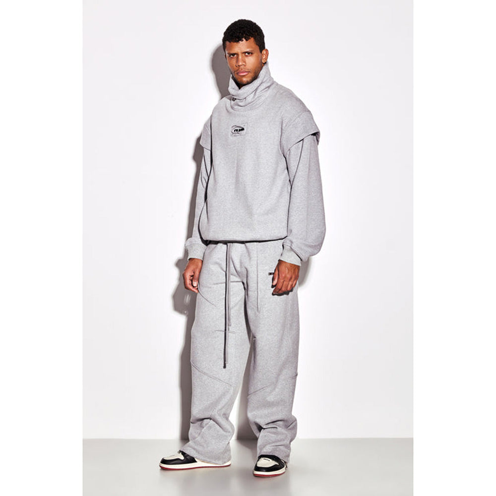 CILVR Men Pale Smoke Turtleneck Sweatshirt