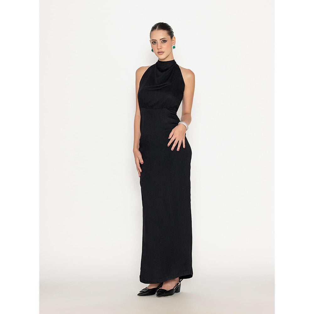 Contemponari Black Mustang Solid Gown