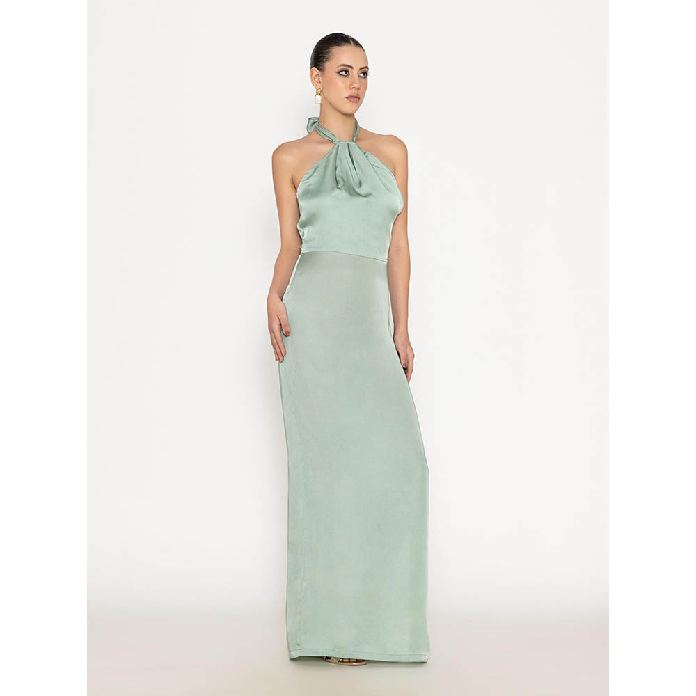 Contemponari Green Studio 54 Solid Gown