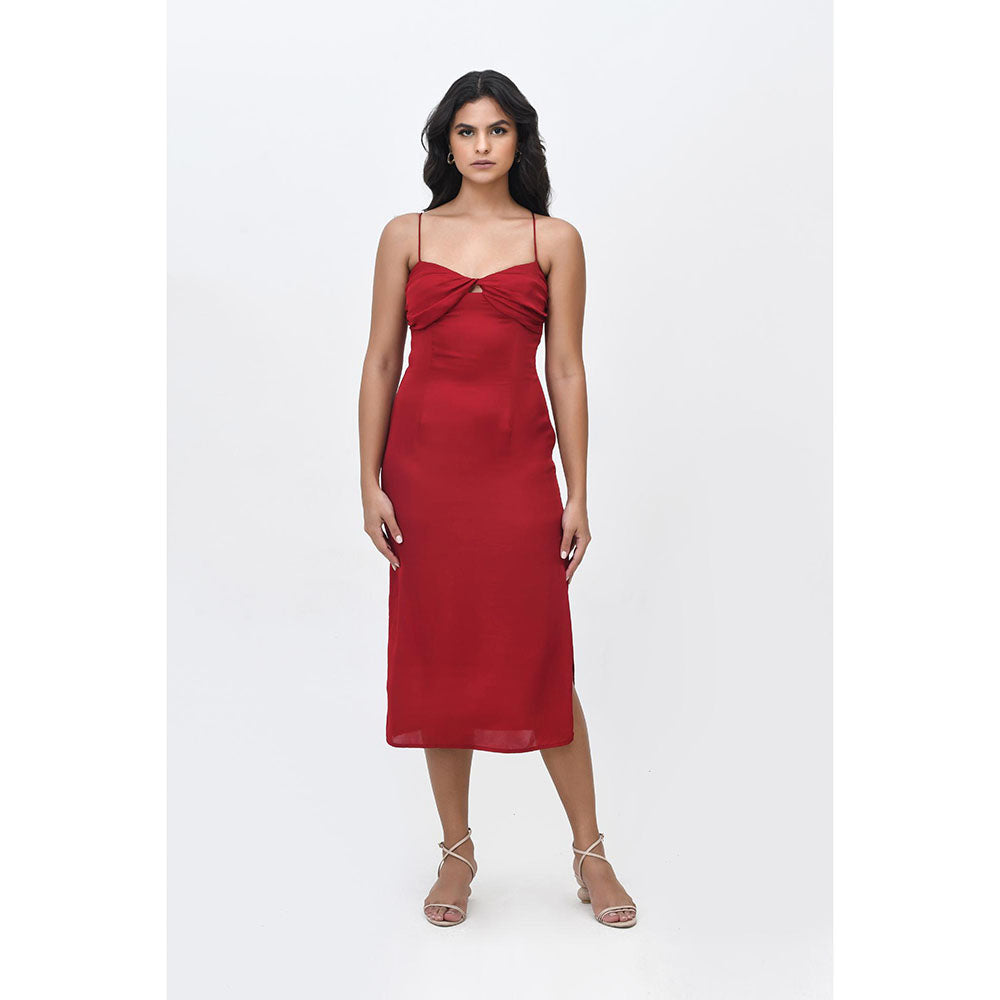 Contemponari Red Cherry On Top Midi Dress