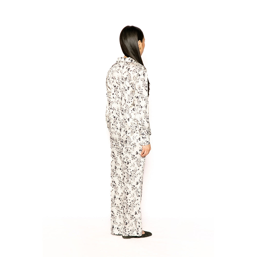 Contemponari Women Lycra Printed White Co-Ord Set