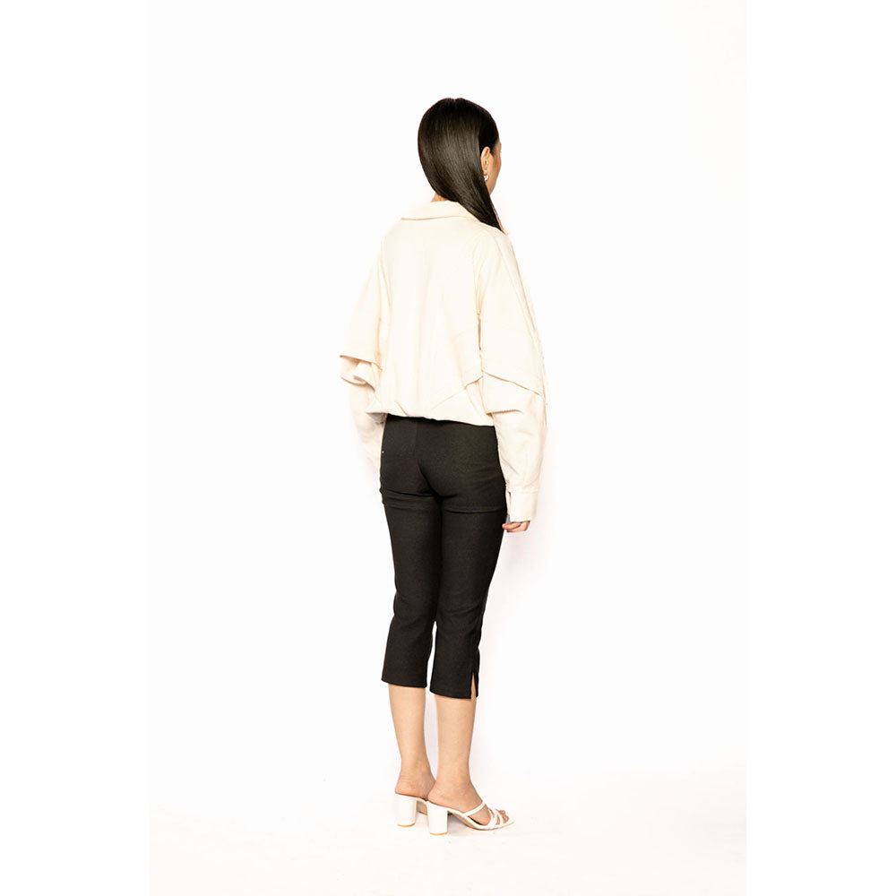 Contemponari Women Corduroy Solid Beige Bomber Jacket