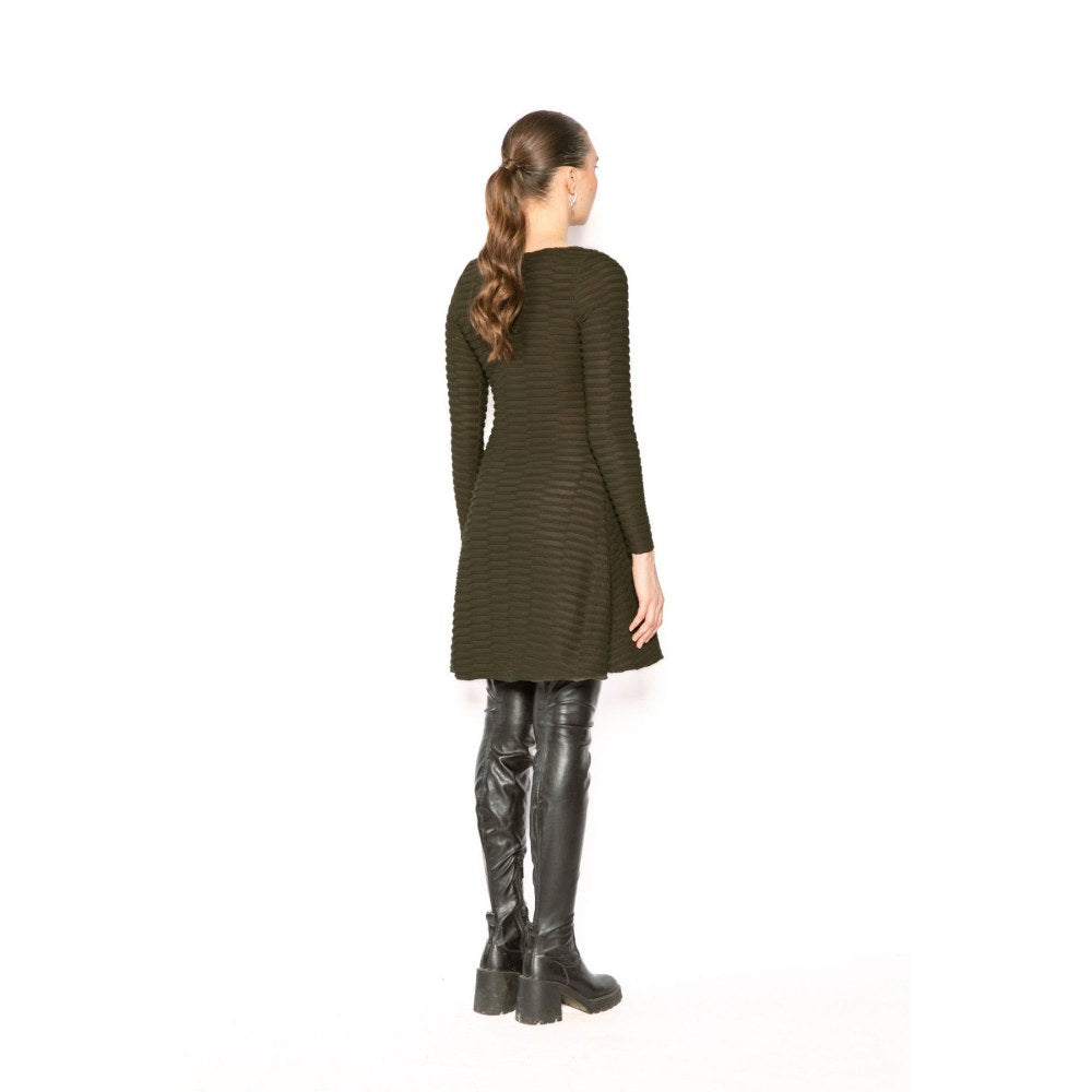 Contemponari Womens Arete Textured Green Dress