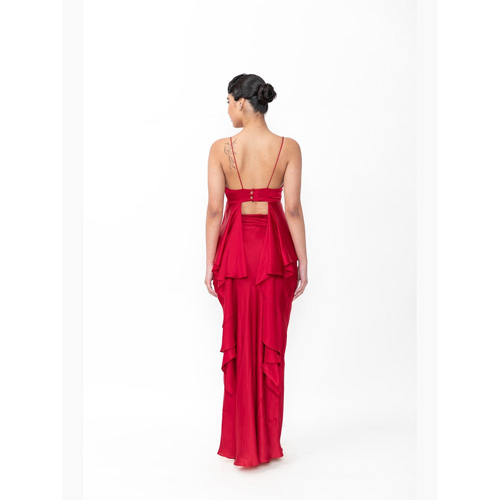 Contemponari The Juliet Red Top With Skirt