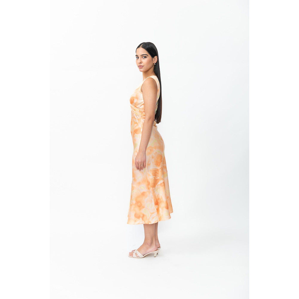 Contemponari orange The Vow Midi Dress