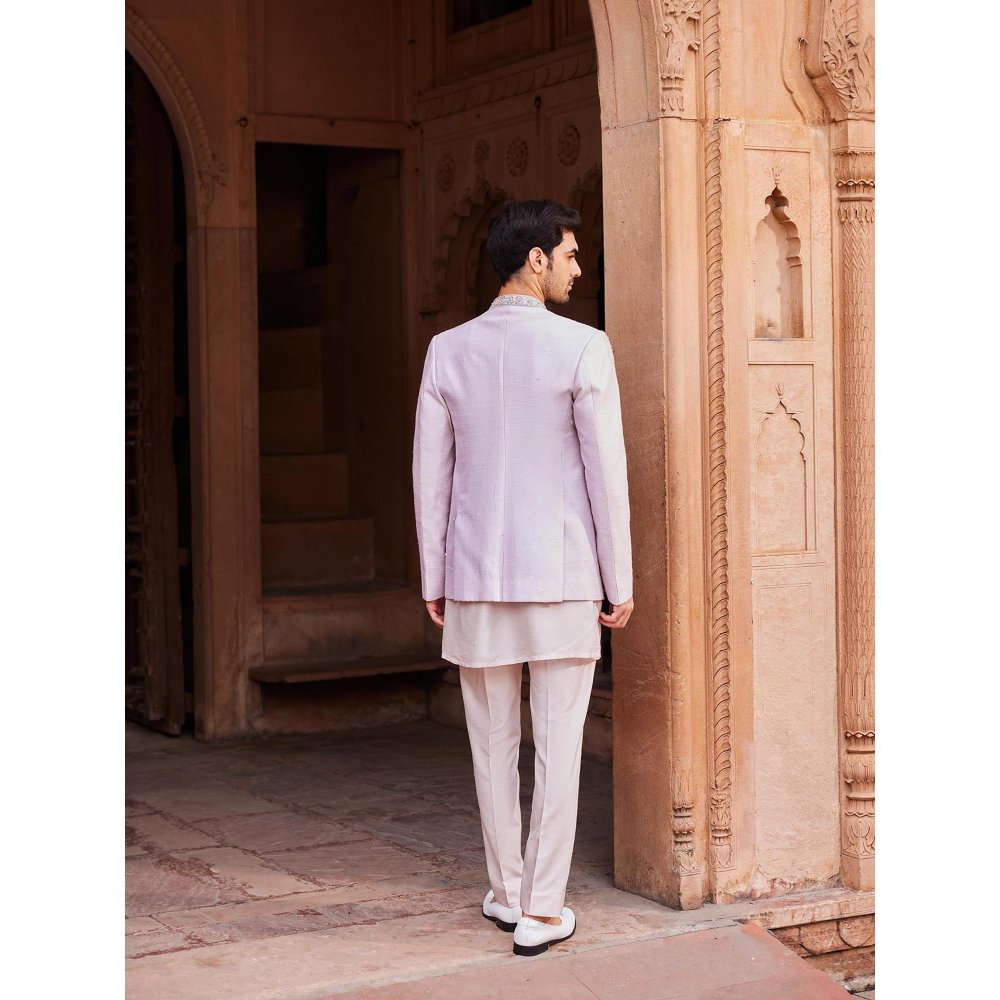 CONTRAST BY PARTH Purple Aasma Jacket with Kurta and Pant (Set of 3)