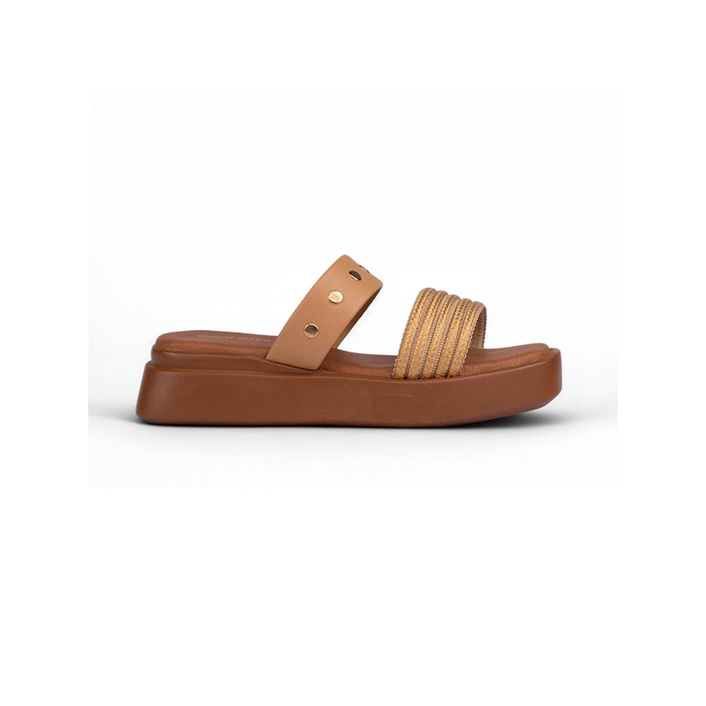 Coral Haze Tan Frea Platform Sandals for Women