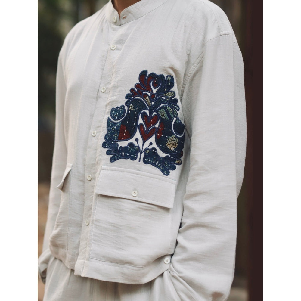 Culture Kraft Mens Do Chidiya Kyoto Pure Cotton Shirt