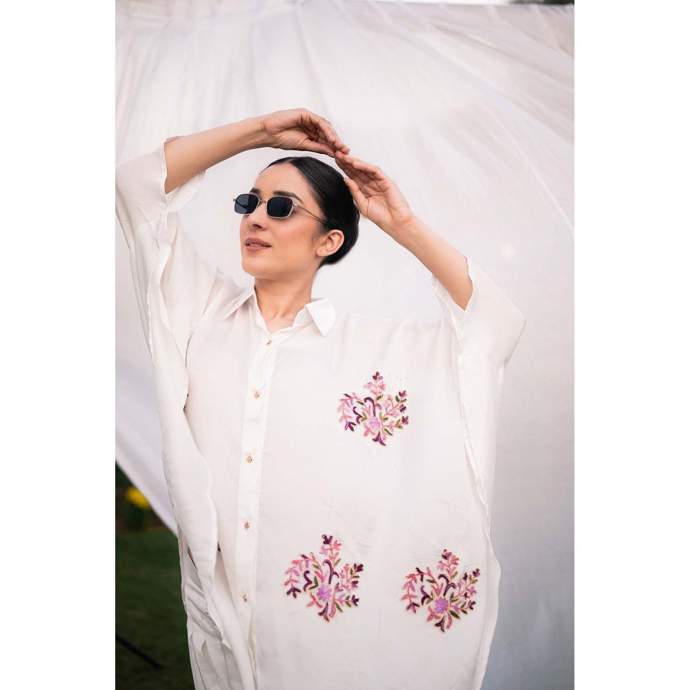 Daljit Sudan White Satin Co-Ord (Set of 2)