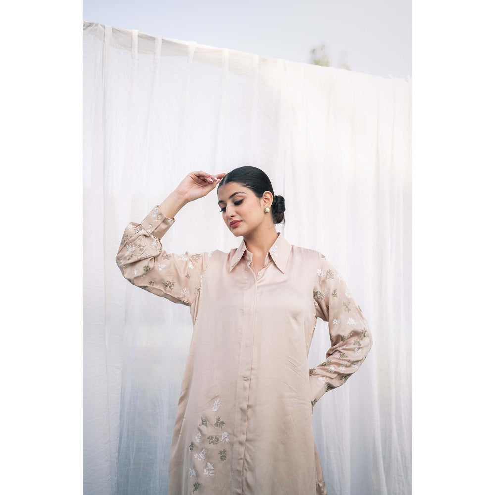 Daljit Sudan Taupe Satin Co-Ord (Set of 2)