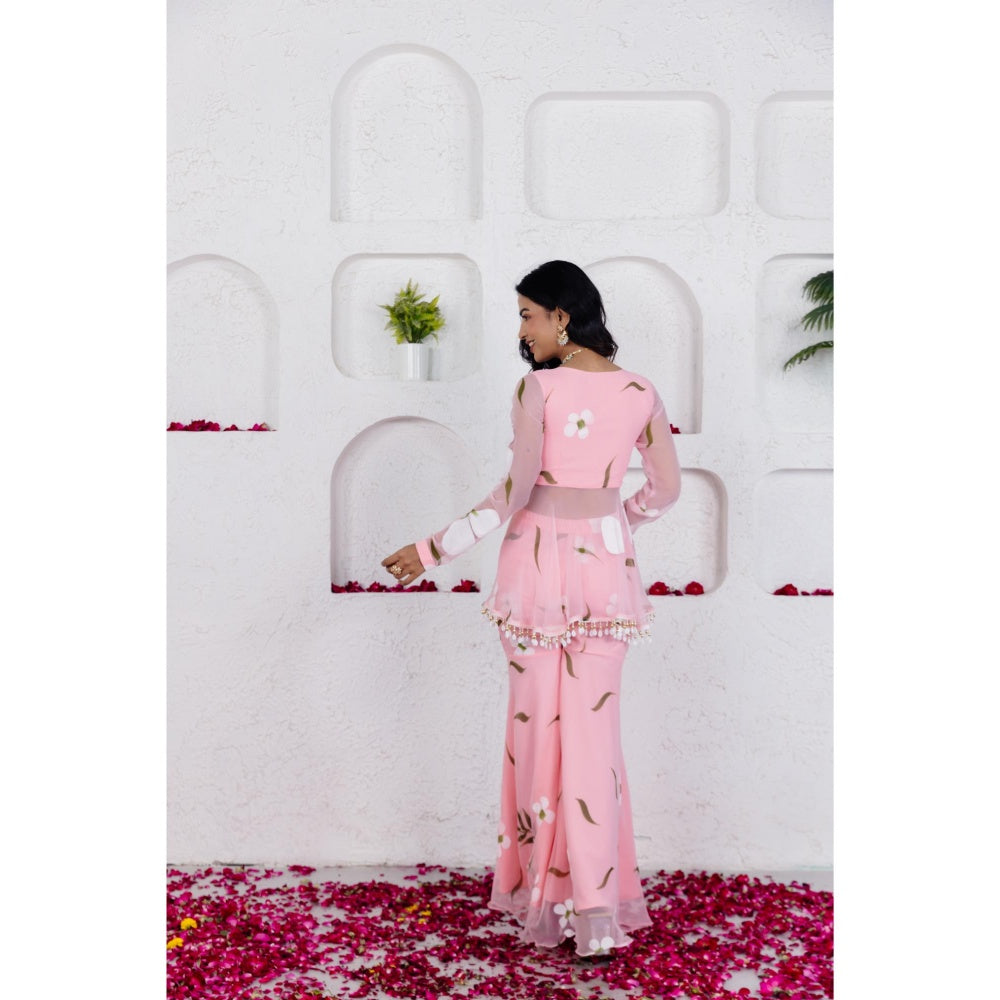 DEASHA INDIA Seira Pastel Pink Handpainted Co Ord (Set of 2)