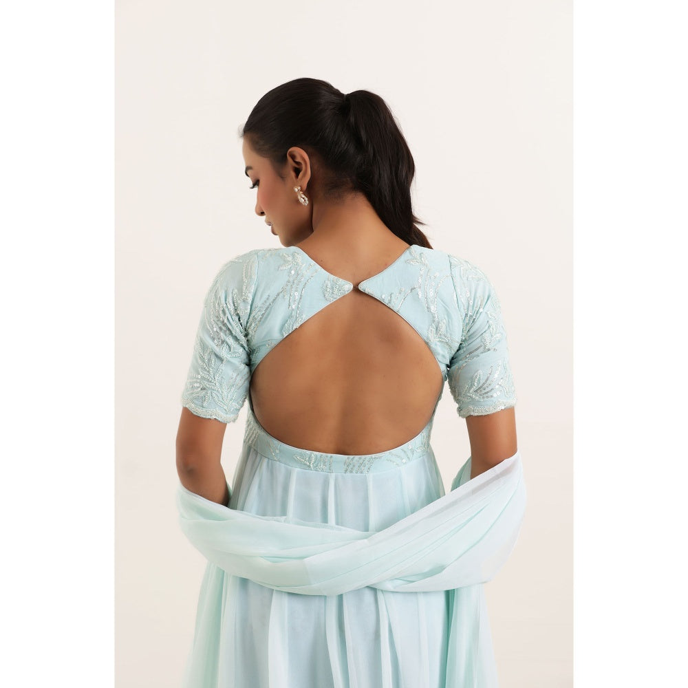 DEASHA INDIA Aavya Light Turquoise Anarkali with Dupatta (Set of 2)