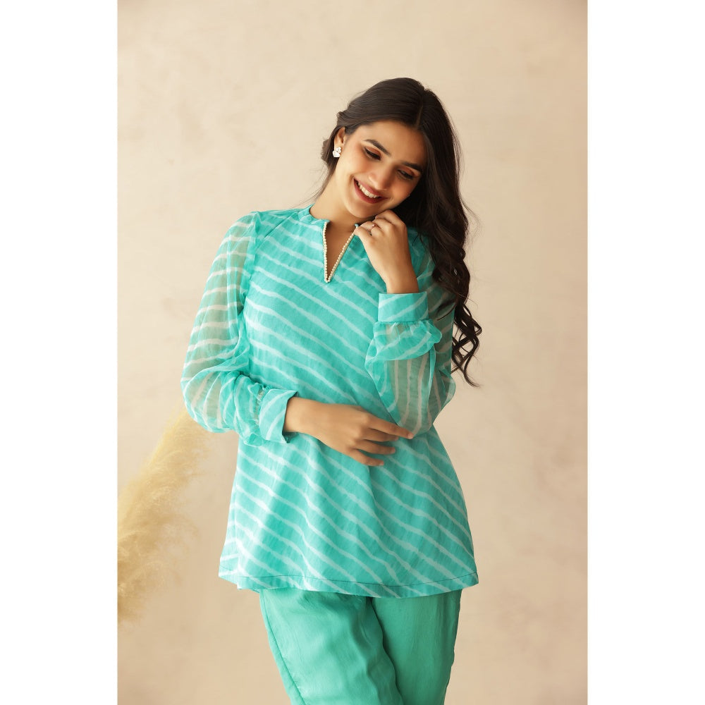 DEASHA INDIA Zoha C Green Top with Palazzo (Set of 2)