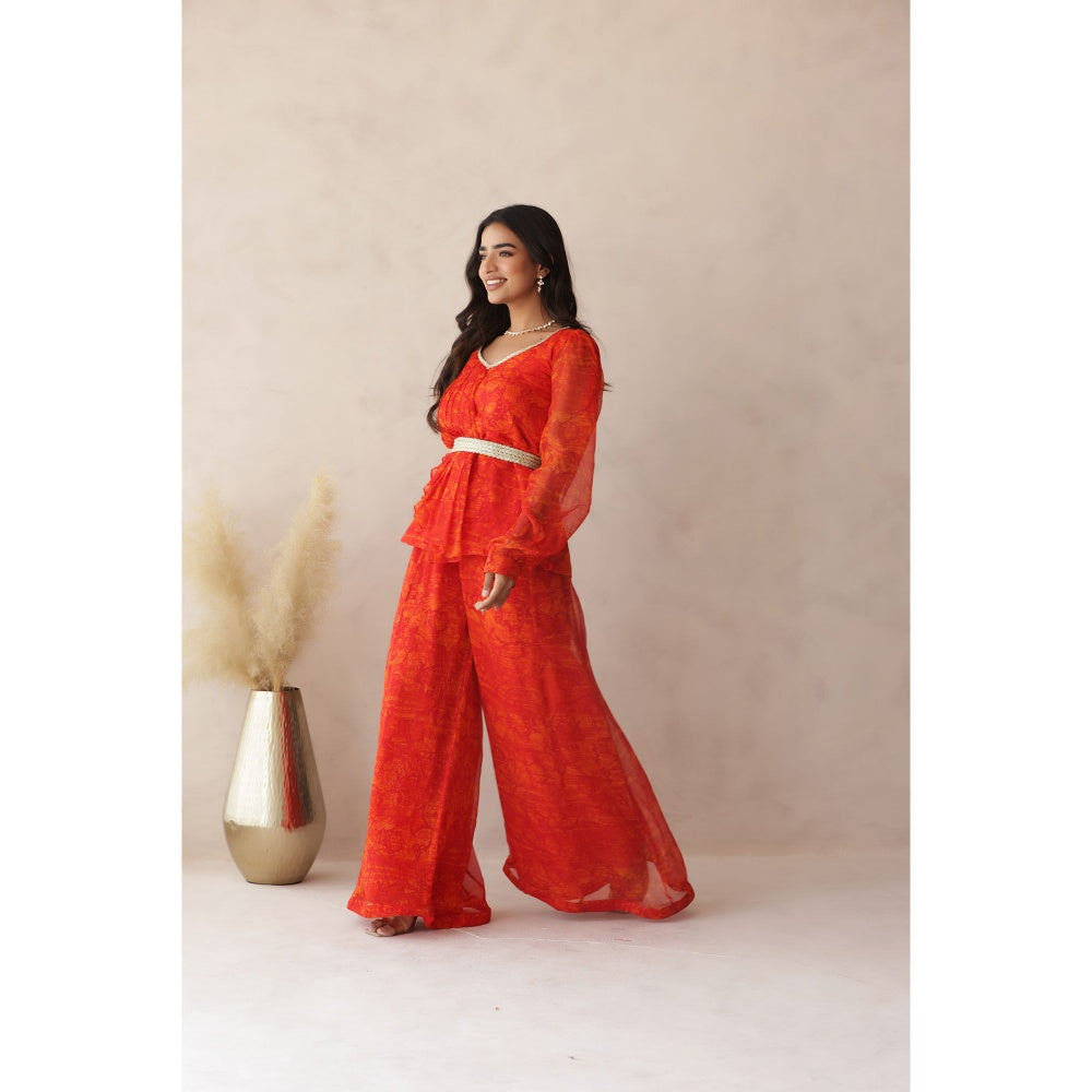 DEASHA INDIA Ehsaas Orange Co-Ord (Set of 3)