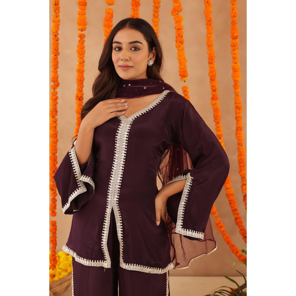 DEASHA INDIA Zehra Wine Coord Set