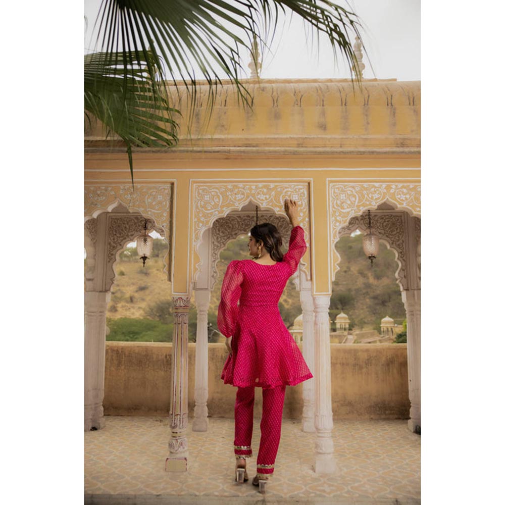 DEASHA INDIA Women Red Kota Striped Blouse with Pant