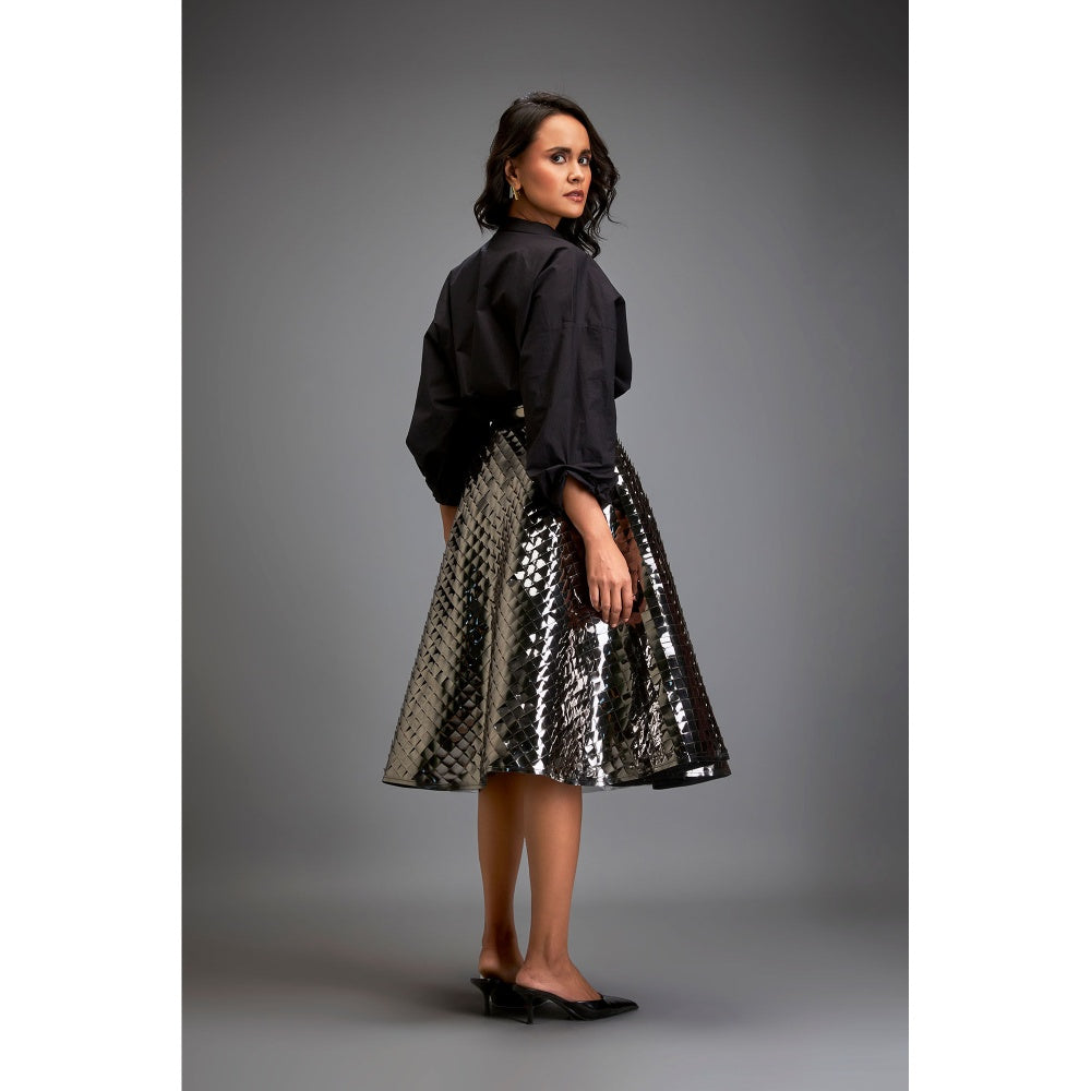 Deepika Arora Womens Embellished Black Skirt