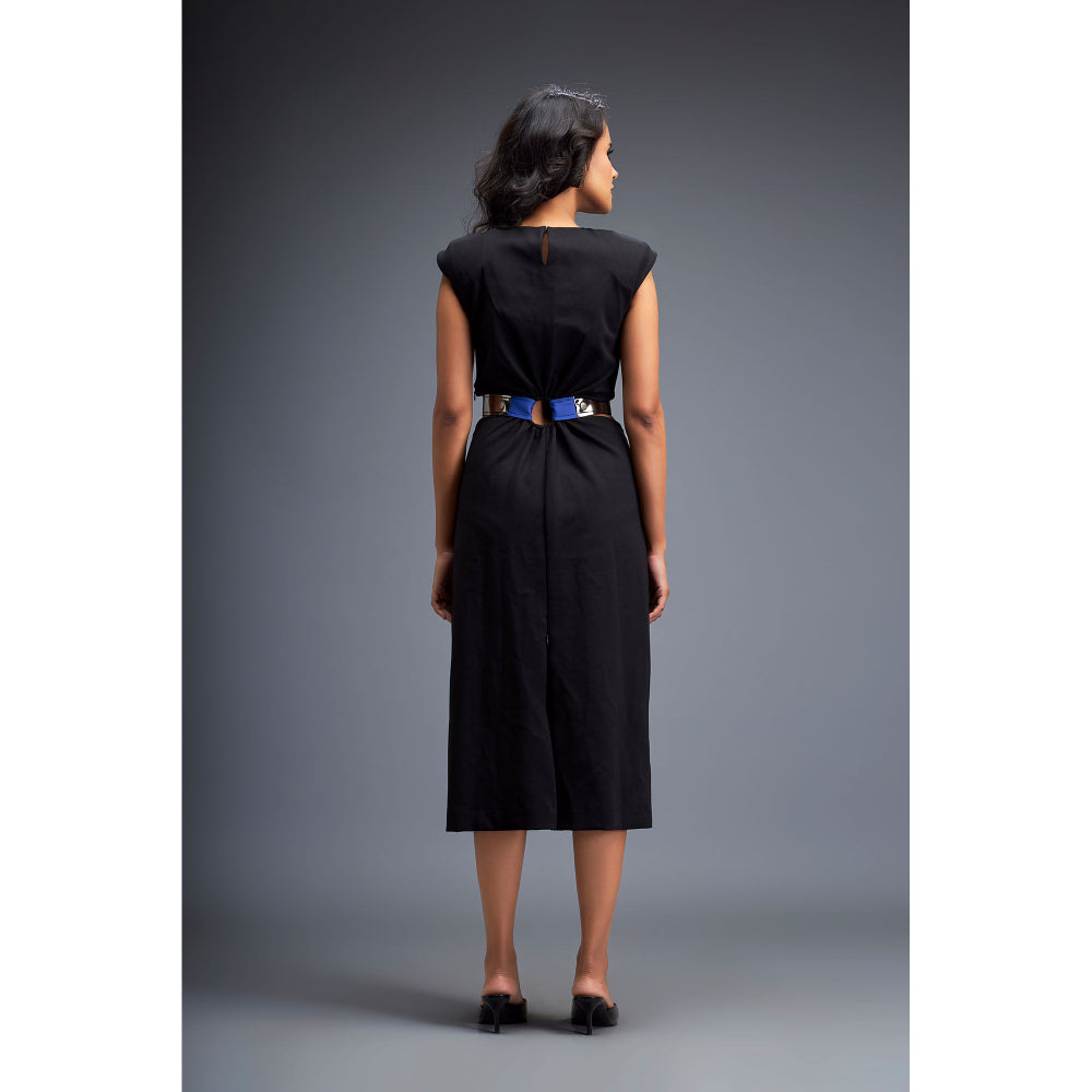 Deepika Arora Womens Black Dress With Belt