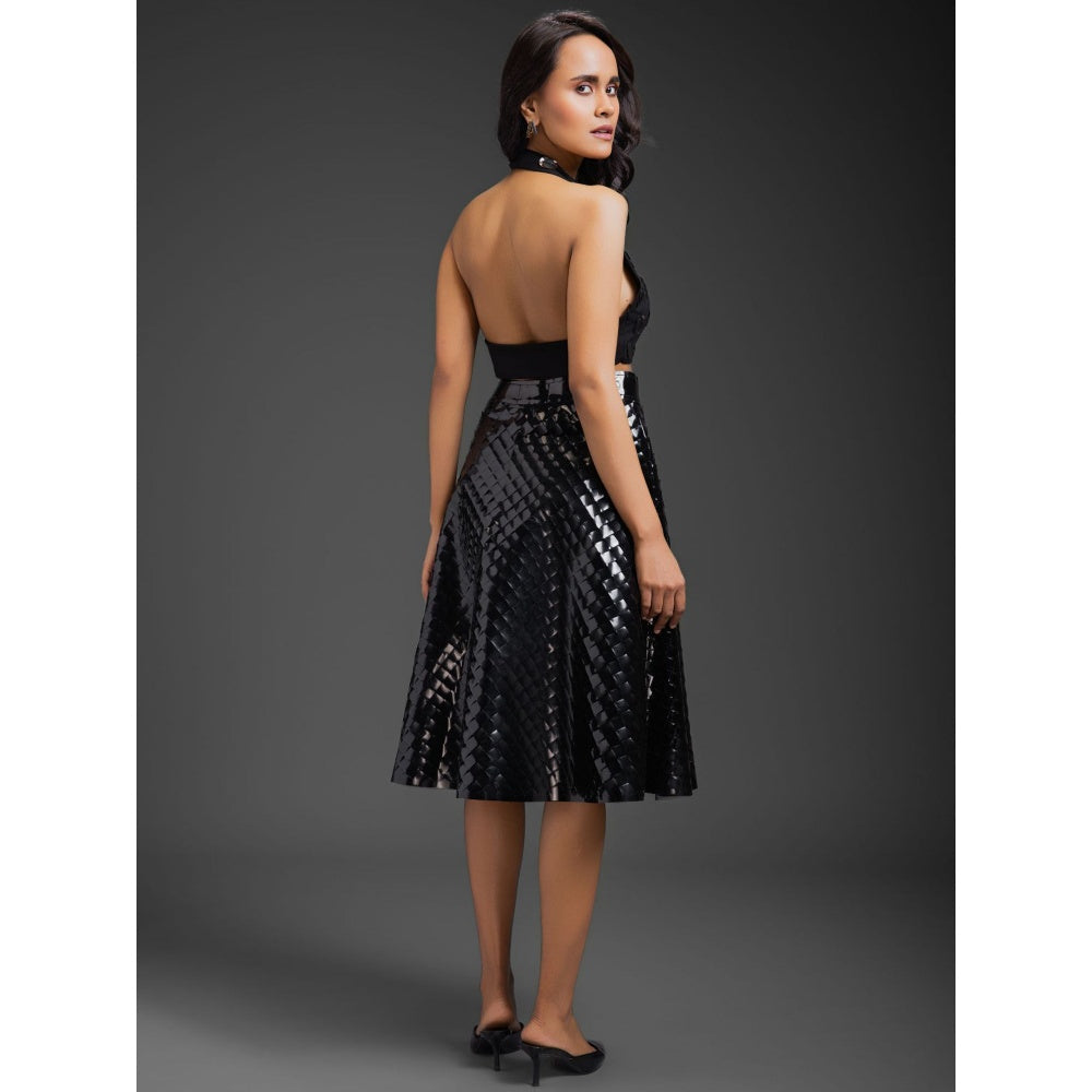 Deepika Arora Black Textured Skirt