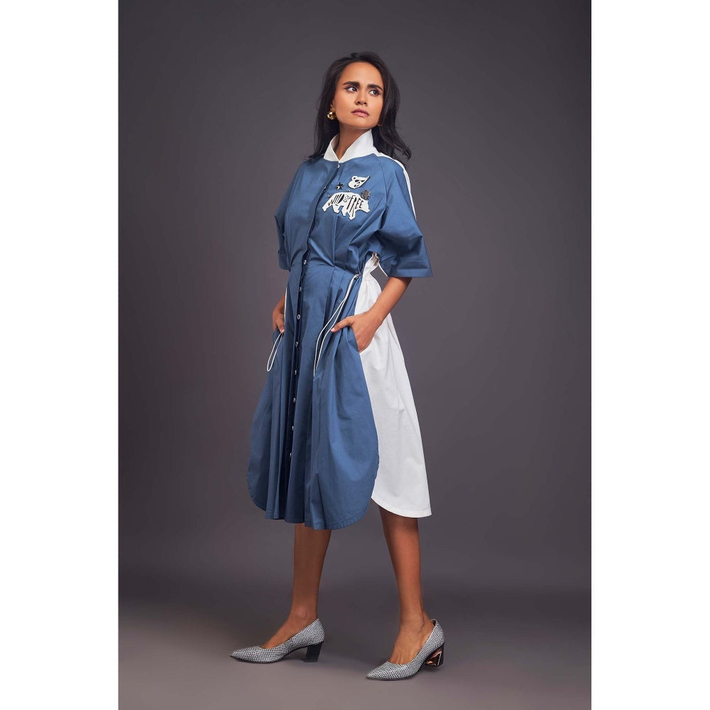 Deepika Arora Colo Block Blue Dress