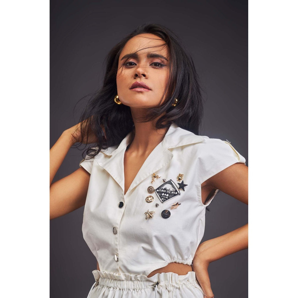 Deepika Arora Embellished/Sequined White Dress