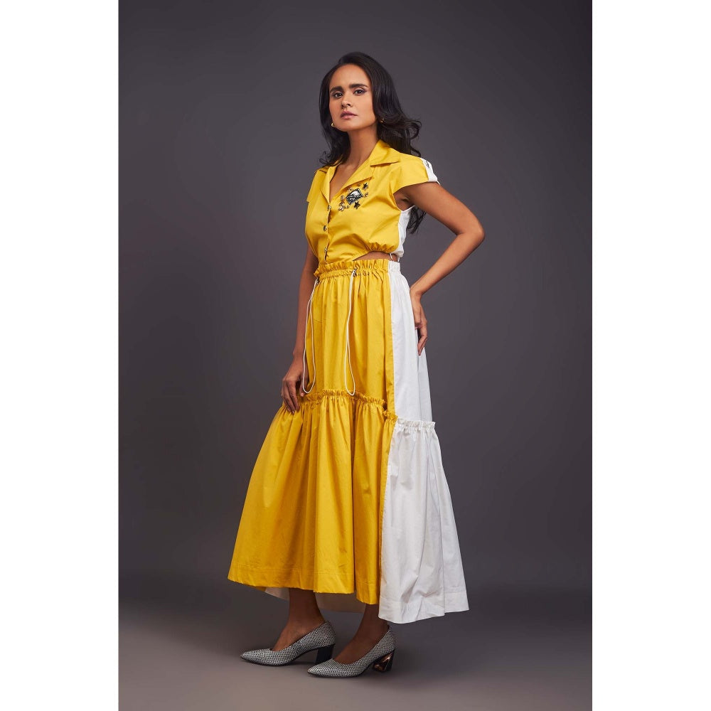 Deepika Arora Colo Block Yellow Dress